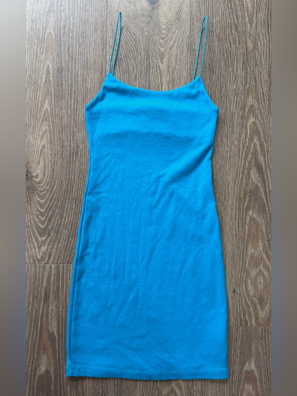 Zara Bodycon Blue Spaghetti Strap Mini Dress Size Medium (runs Small)